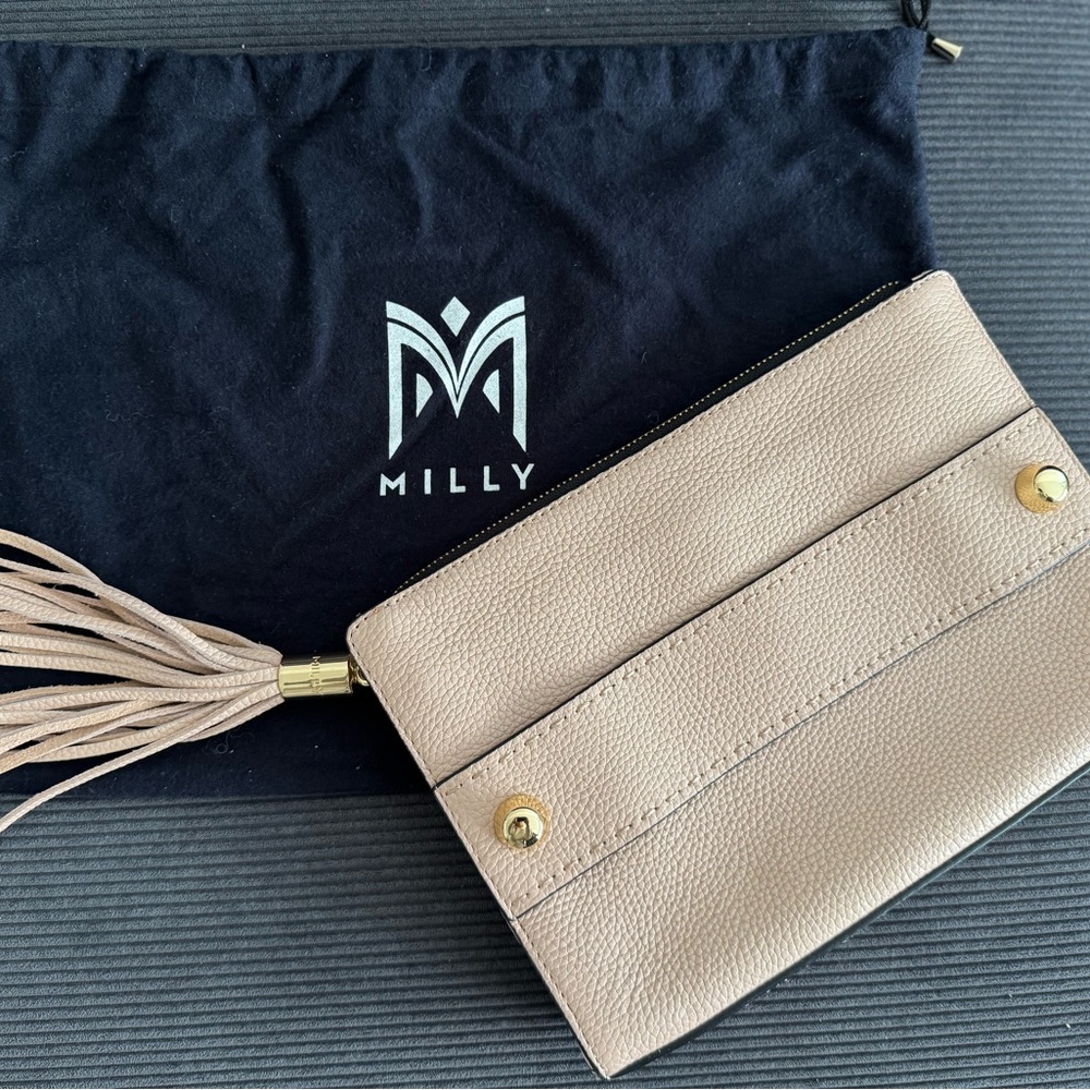 Milly Beige Wristlet with Tassel